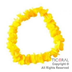 COLLAR HAWAIANO COLOR AMARILLO x 12